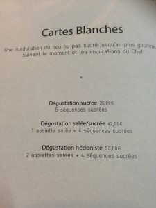 Restaurant Dessance, desserts, test et avis carte