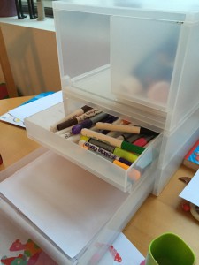 Organisation pour le materiel de travaux manuels de bébé feutres