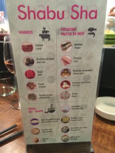Shabu Sha restaurant fondue chinoise et asiatique menu
